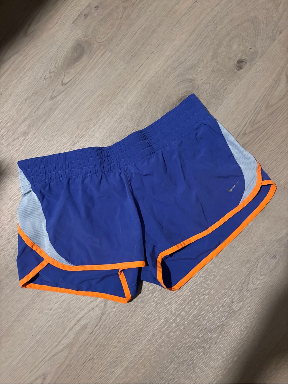 Nike Royal Blue Athletic Shorts with Orange Piping